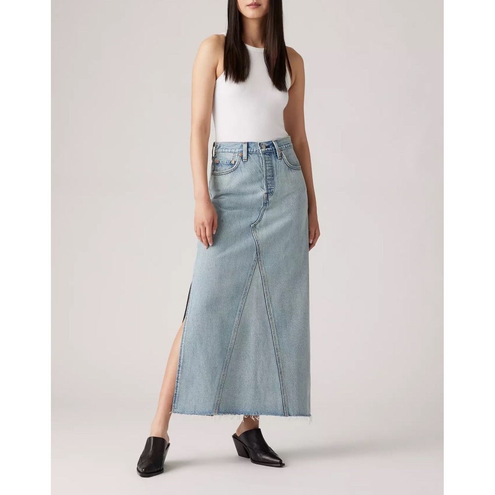 NWT Levi's Women's Long Icon Skirt Midi Maxi Denim size‎ 28